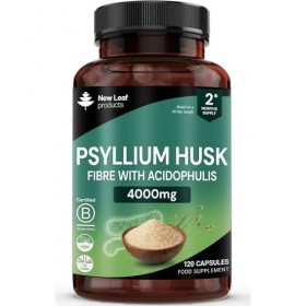 Fibre Supplement 4000mg Psyllium Husk with Acidophilus - High Strength - Natural Soluble Fiber Supplement from Plantago Ovata
