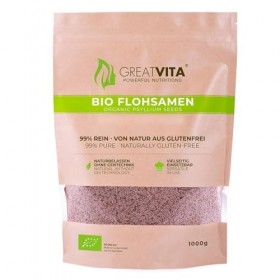 Graines de psyllium bio 1000 g | 99 % pures et naturellement sans gluten | Source de fibres de qualité supérieure de qualité 