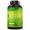 Nutravita Psyllium Blond 4500mg Vegan avec 500 Million de CFU - 180 Psyllium Gelules pour 3 Mois - Complement Alimentaire Tra