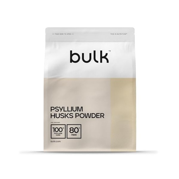 Bulk Poudre de psyllium pure, riche en fibres, 1 kg, lemballage peut varier