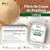 Psyllium Blonde 1400mg par Portion - 240 Gélules Véganes - Fibre Prébiotique Soluble Naturelle Provenant des Graines de Cosse