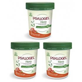 3X Psyllogel Fibre de Psyllium Pure à 99% Goût Orange Rouge - Favorise la régularité intestinale - 510 grammes de poudre