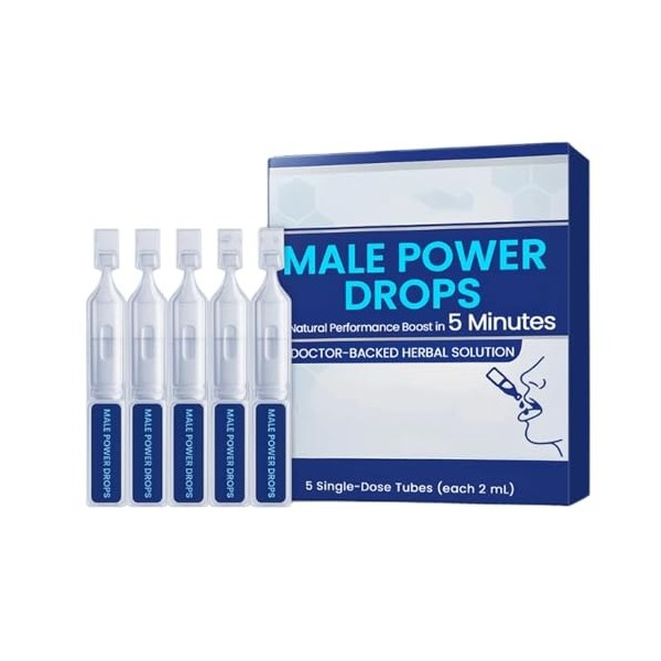 Gouttes de puissance masculines – Mise à niveau 2025, gouttes de liquide masculin, chute de retard, chute secrète pour hommes...
