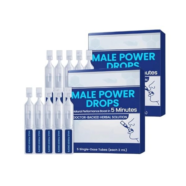Gouttes de puissance masculines – Mise à niveau 2025, gouttes de liquide masculin, chute de retard, chute secrète pour hommes...