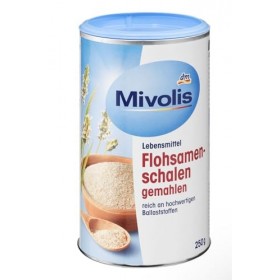 Graines de Psyllium Moulues, Riche en Fibres Alimentaires, Mivolis, 250g