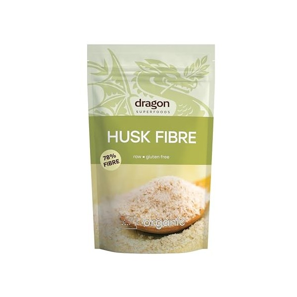 Dragon Superfoods Bio Psyllium Husk - 100% bio, cru, végétalien, sans sucre ajouté - 6 x 150 g