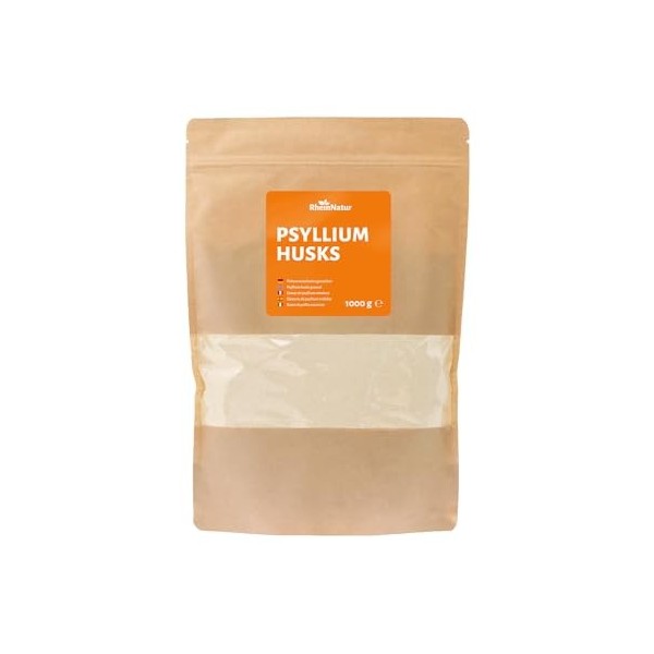 Rheinnatur Coquilles de graines de puces en poudre finement broyées | pour soutenir la digestion | 200 g Psyllium