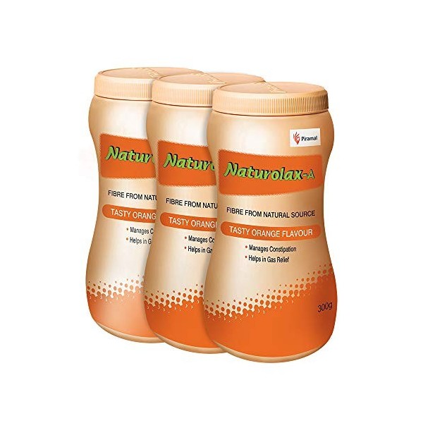 Naturolax - Une poudre de cosse dIsabgol, efficace pour la constipation, saveur orange, formule ayurvédique, formation de no