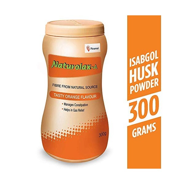 Naturolax - Une poudre de cosse dIsabgol, efficace pour la constipation, saveur orange, formule ayurvédique, formation de no