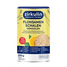 Zirkulin Boîte de 1200 g de graines de psyllium moulues - Saveur orange - Favorise une alimentation saine et riche en fibres 