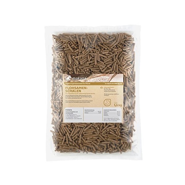 Makana Psyllium Blond Téguments Pellets, Sac de 1,5 kg 1 x 1,5 kg 