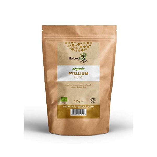 Natures Root Zeste de psyllium bio 1 kg – Faible en glucides | Riche en fibres | Sans additifs | Végétalien