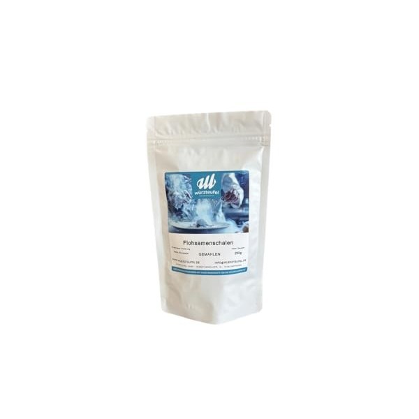 Würzteufel Coquilles de psyllium moulues - Haute pureté & qualité supérieure - Riche en fibres - Végétalien, sans gluten, san