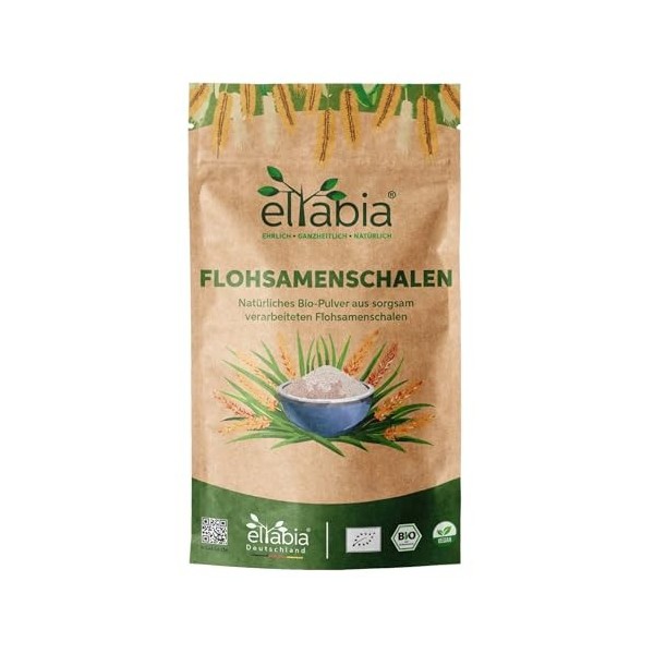 Coquilles de psyllium bio en poudre 1 kg | 99 % de pureté décorces de psyllium moulues | Qualité alimentaire crue de qualité