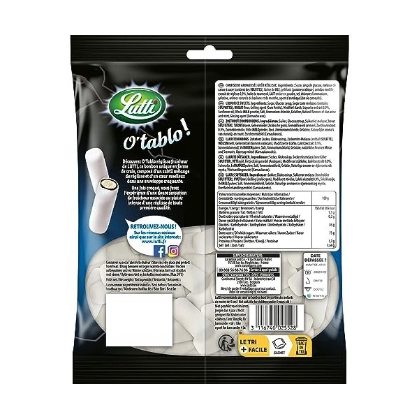 Lutti OTablo Fraîcheur 200g Lot de 3 Réglisse