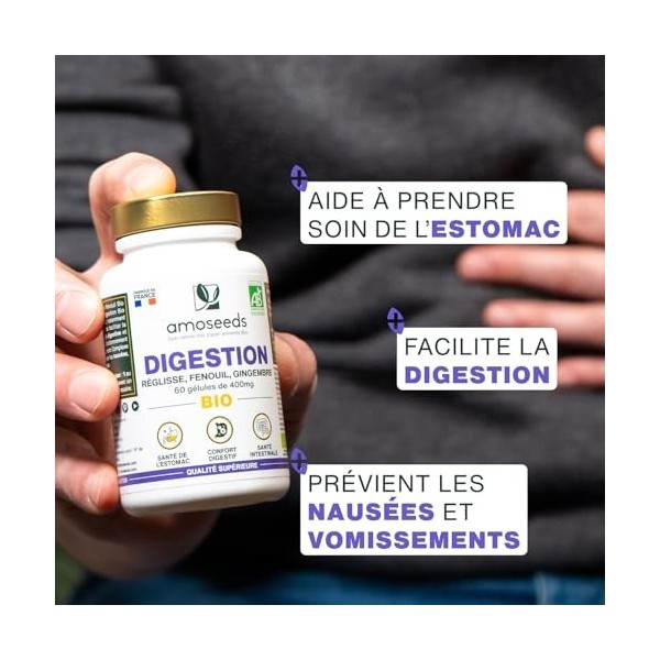 Digestion BIO | Confort Digestif et Santé de l’Estomac | Réglisse, Fenouil, Gingembre | Améliore la Digestion, Réduit les Inc