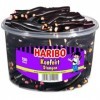 Haribo barres de confiserie boîte ronde 150 pièces, 1200g Réglisse
