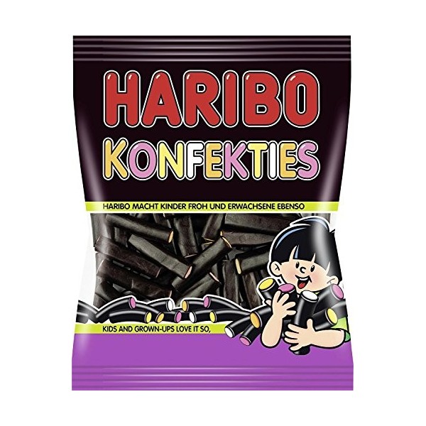 Haribo barres de confiserie boîte ronde 150 pièces, 1200g Réglisse