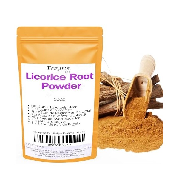 100g Bâton de Réglisse POUDRE | Réglisse | Bâton De Reglisse en poudre | Bonbon Reglisse | Bonbons Reglisse |- Arôme & Goût I