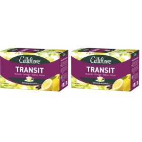 CELLIFLORE - Infusion Transit - A Base De Rhubarbe, Chicorée, Réglisse, Mauve - Saveur Citron & Réglisse - 20 Sachets Lot de
