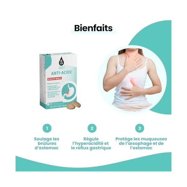 LCA DIGEST Comprimés | Brûlures d’estomac & Remontées acides | Dès 12 ans | 30 comprimés