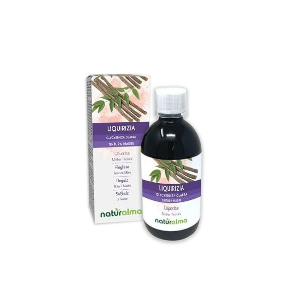Réglisse Glycyrrhiza glabra racines Teinture Mère sans alcool Naturalma - Extrait liquide gouttes 60 ml - Complément alimen R...