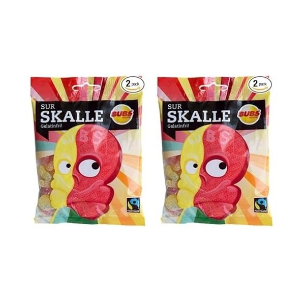 Bubs Skull Sour Réglisse 2 Pack of 90g
