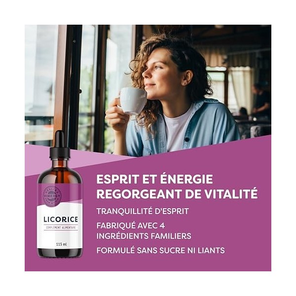 Vimergy Extrait de Racine de Réglisse, 57 Portions - Complément à base de Réglisse - Gouttes - Végétalien - Formulé sans Sucr