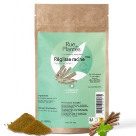 RUE DES PLANTES - Réglisse Naturelle Poudre 100g - Digestion et Bien-être Respiratoire