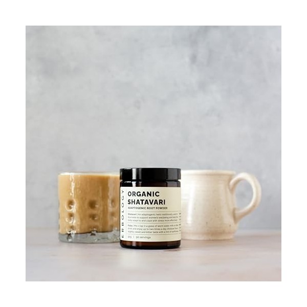 Erbology Poudre de Shatavari Bio 90g - 90 Portions - Approvisionné de manière durable directement de la ferme en Inde - Petit