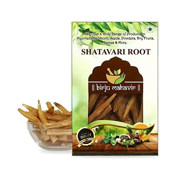 CROW BrijBooti Racine de Mahavir Shatavari – Asperges Racémose – Satawar – Satawari – Naturel, 200 g