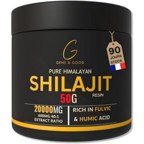 Gene & Good® Shilajit Pure 50g - Résine De Shilajit Himalaya Purifiée - Himalaya Bio - Approvisionnement pour 3 Mois - Riche 
