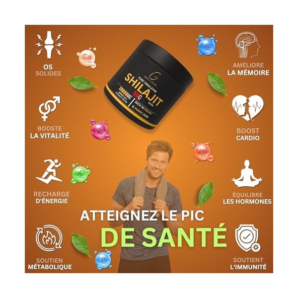 Gene & Good® Shilajit Pure 50g - Résine De Shilajit Himalaya Purifiée - Himalaya Bio - Approvisionnement pour 3 Mois - Riche 