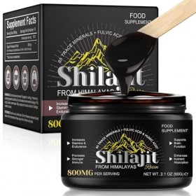 Bibonse Résine De Shilajit 60g, Shilajit Résine Original Himalaya avec 85+ Traces de Minéraux, Shilajit Pure Himalaya Bio 800