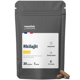 Shilajit Pure 500mg, 50% Acides Fulviques, Complément Naturel pour lImmunité & Cognition, 30 Gélules, Cure de 1 mois, Fabriq ...