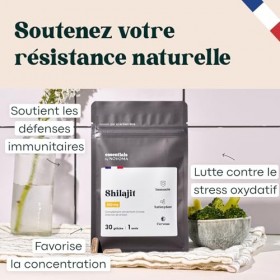 Shilajit Pure 500mg, 50% Acides Fulviques, Complément Naturel pour lImmunité & Cognition, 30 Gélules, Cure de 1 mois, Fabriq ...