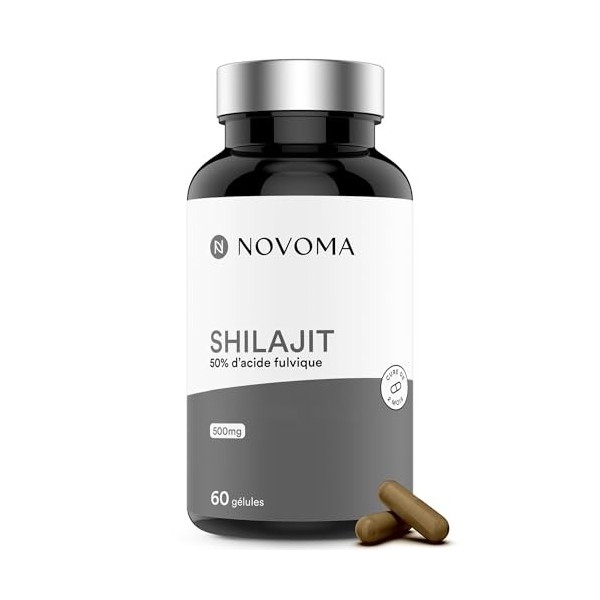Shilajit Pure 500mg, 50% Acides Fulviques, Complément Naturel pour lImmunité & Cognition, 30 Gélules, Cure de 1 mois, Fabriq ...