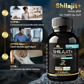 Shilajit Pur de l’Himalaya en Gélules Bio - Hautement Dosé 1000 mg – Extrait 5:1 à +75% d’Acide Fulvique – 120 Gélules Végan 
