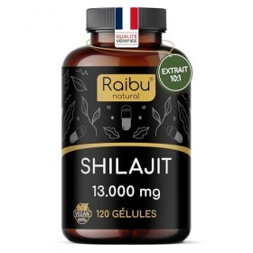 Shilajit Pur de l’Himalaya - 120 Gélules de Shilajit - Haute Concentration en Acide Fulvique et Acides Humiques - 1300 mg par