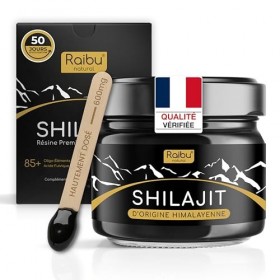 Shilajit Pure, Résine de Shilajit Himalaya - Natural, Riche en Acide Fulvique et Minéraux - Sans Additifs et Testé en Laborat