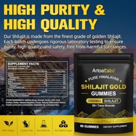 Shilajit Gummies for Men & Women, 60 Gummies