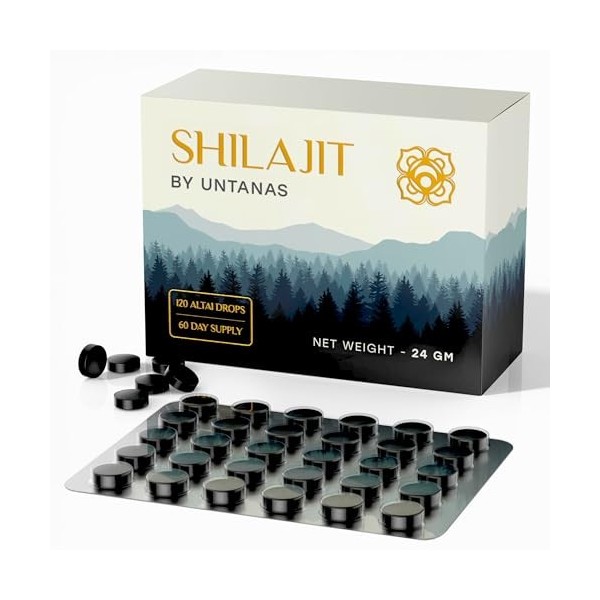 Comprimés De Shilajit Originel – 120 Comprimés, 400 Mg Par Portion – Résine De Shilajit Pure – Riche En Acides Fulviques Et H
