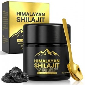 Shilajit Pure Himalaya Bio, 50g Shilajit Résine, Contient De 85 Minéraux Naturels Supplément, Naturel Sans Et Absorbez Effica