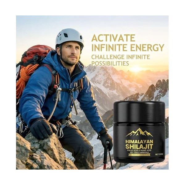 Shilajit Pure Himalaya Bio, 50g Shilajit Résine, Contient De 85 Minéraux Naturels Supplément, Naturel Sans Et Absorbez Effica