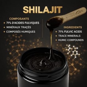 HERBOSIA Shilajit lHimalaya + Énergie Naturelle 100%, Résine de Shilajit Pur 50g Authentique | 71% Acides Fulviques + Minéra