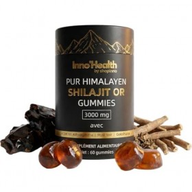 Inno’Health Shilajit Gummies – Shilajit Pure dHimalaya, 60 gommes naturelles – Complément alimentaire premium avec 85+ minér