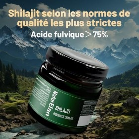 Shilajit Pure Himalaya - 75% dacide fulvique hautement dosé - 35g avec acide humique naturel et minéraux, approvisionnement ...
