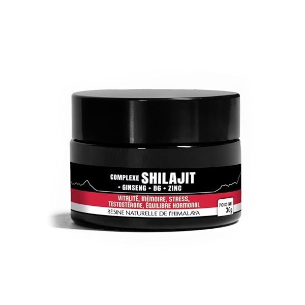Complexe Shilajit + Ginseng + B6 + Zinc - flacon de 30 gr