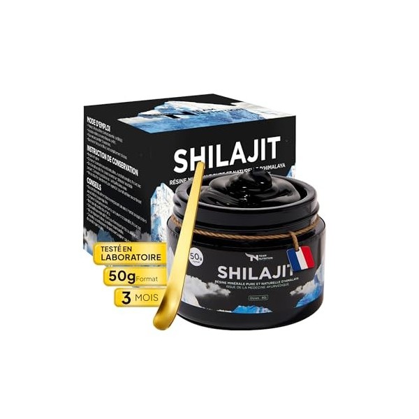 SHILAJIT TEAM NUTRITION | Résine Pure Grade Or de l’Himalaya | Haut en Acide Fulvique | Testé & Certifié En France | Énergie,