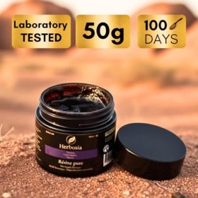 HERBOSIA Shilajit Costus Nigelle - Formule résine pure 50g - Naturel Triple extrait Premium - Qualité Française